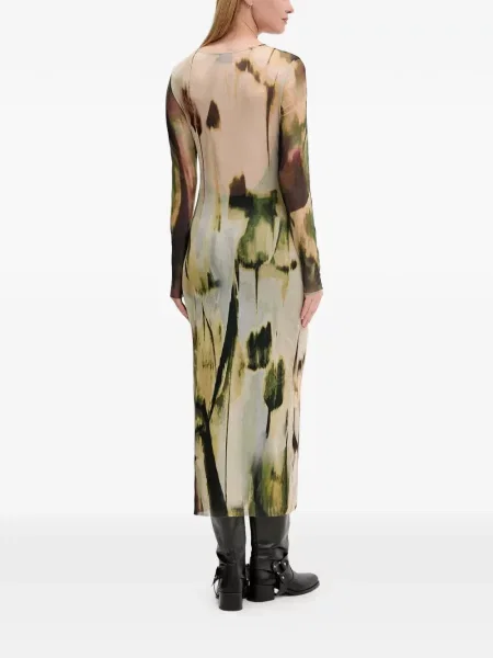 Rochie maxi Desigual lungă de costum maro