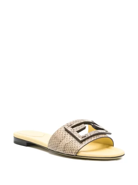 Sandale Fendi din piele galben