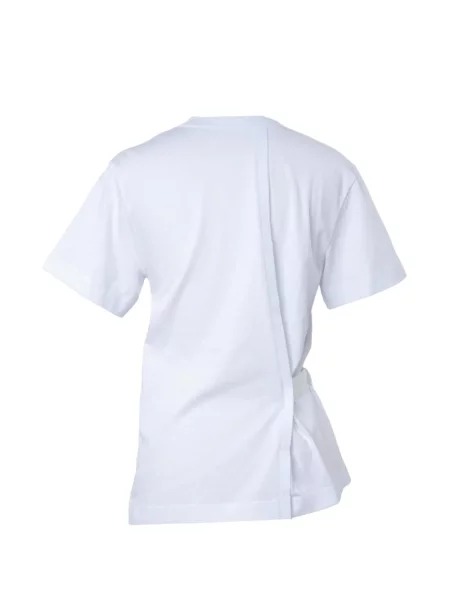 Cu centură tricou Sacai asimetric alb