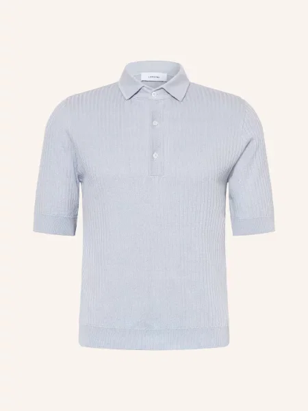 Lardini Pletené Polo Tričko Z Lnu tmavě modrá