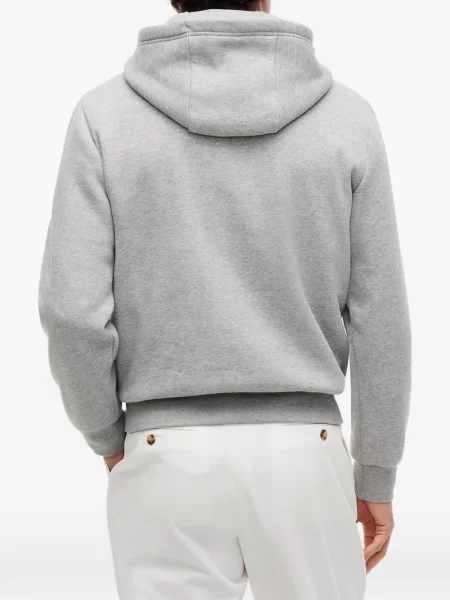Hanorac cu glugă Tommy Hilfiger cu imagine cu cordon gri