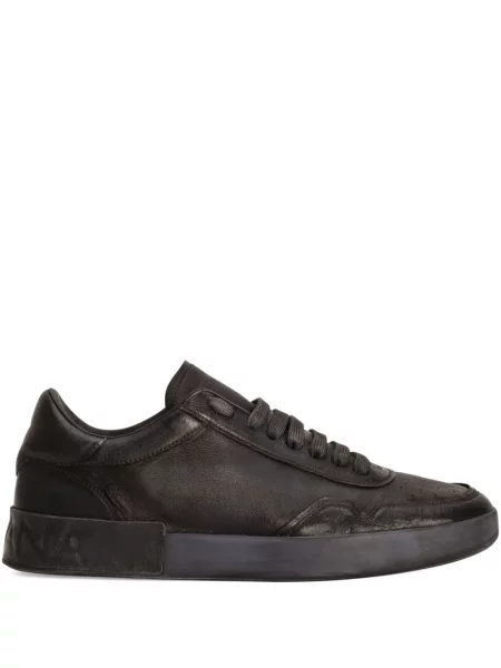 Sneakerși Dolce & Gabbana Portofino cu șireturi din piele negru