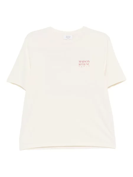 Tricou Maison Kitsune cu imagine cu decolteu rotund