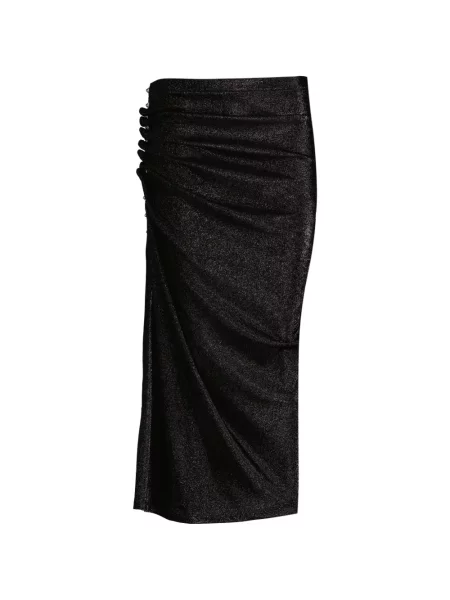 Fustă midi Rabanne drapată negru