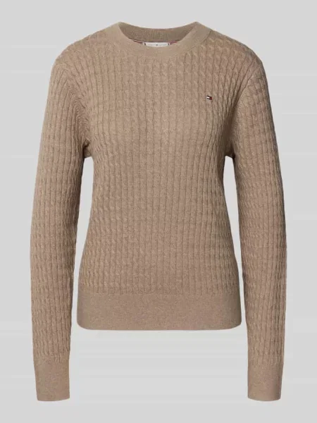 Sweter o kroju regular fit ze ściegiem warkoczowym Tommy Hilfiger