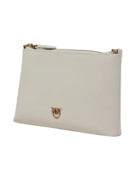 Pinko kopertówka skórzana beżowy biała
