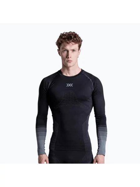 Мъжки термоактивен суитшърт X-Bionic Invent Graphics LS x black/dark grey черно