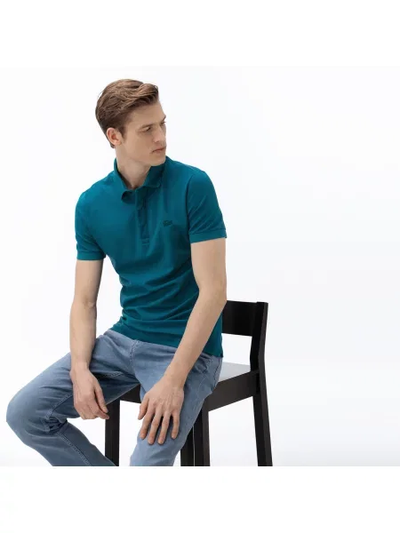 Поло Lacoste голубое