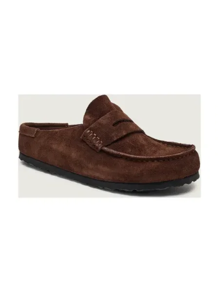 Birkenstock Mules încălțăminte Naples Wrapped | narrow fit | piele întoarsă maro