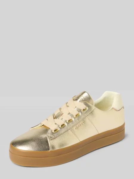 Sneakersy z detalami z logo model ‘Avona’ Gant złote