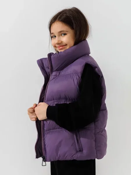 Дитячий Жилет з утеплювачем Dinomin фіолетовий