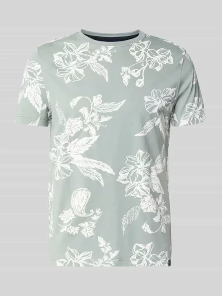 T-shirt z okrągłym dekoltem i detalem z logo Lerros