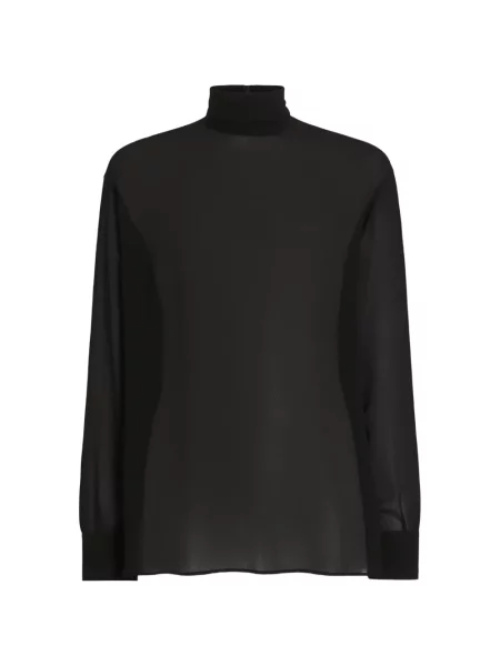 Cămașă Dolce & Gabbana de mătase negru