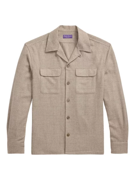 Kostkovaná košile Ralph Lauren Purple Label s potiskem fialová