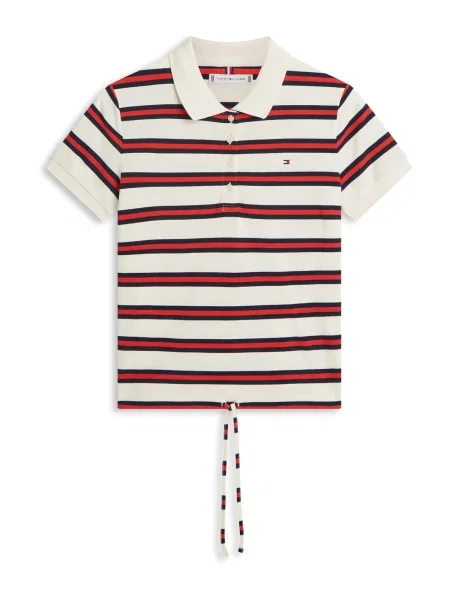 TOMMY HILFIGER Tricou roșu / negru alb