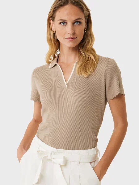 Трикотажное поло Mexx бежевое