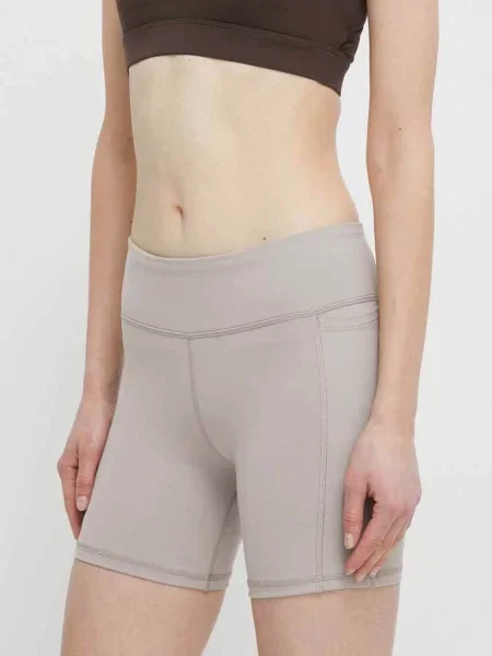 Tréninkové šortky Reebok LUX COLLECTION hladké high waist šedá
