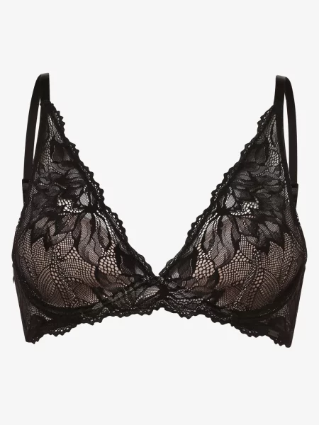 Calvin Klein biustonosz z fiszbinami Kobiety Koronka jednolity czarny