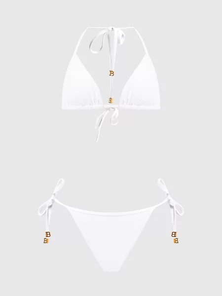 Купальник з логотипом Balmain білий