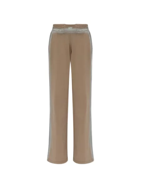 Pantaloni Off-white cu imagine alergare alb