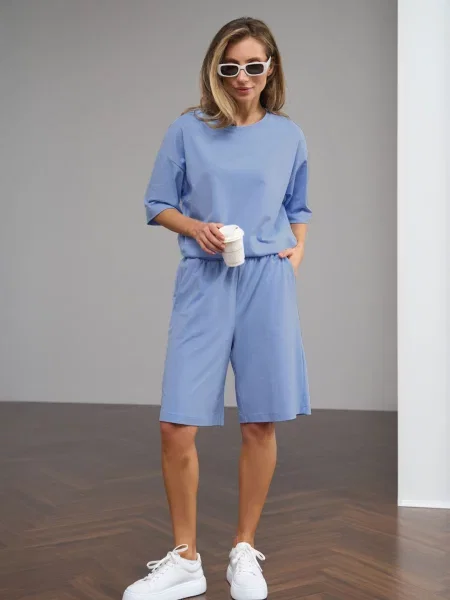 Костюм TrikoBakh Комлект футболка+шорти блакитний