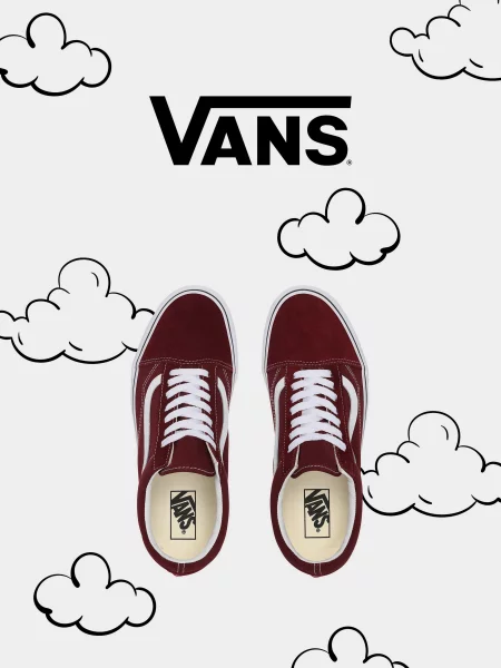 Кеды Vans бордовые