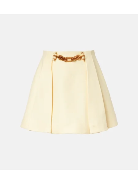 Fusta plisata Balmain plisată alb