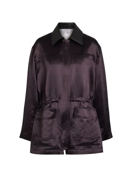 Șnur de strângere geacă Maria Mcmanus din satin violet