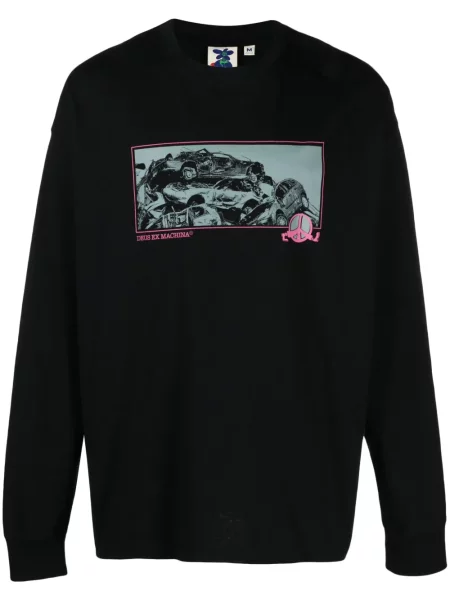 Tricou Deus Ex Machina din jerseu negru