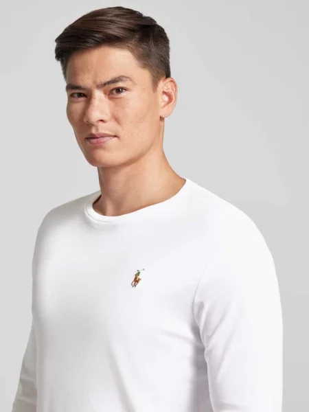 Lekka bluzka z długim rękawem Polo Ralph Lauren z długim rękawem biała
