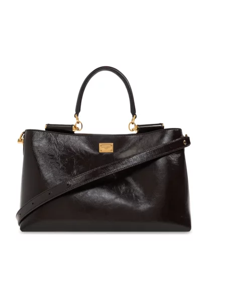 Torebka Dolce And Gabbana skórzana brązowa