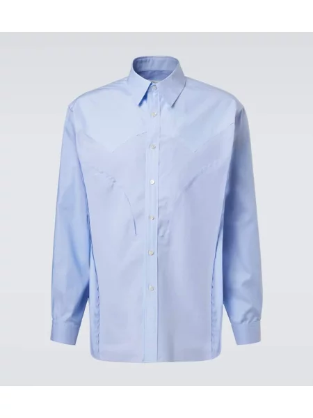 Cămașă Maison Margiela din poplin albastru