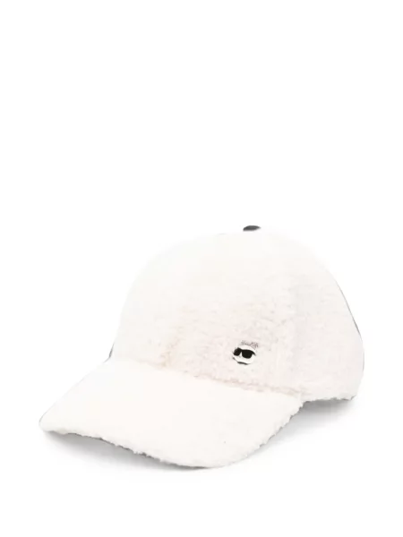 Bouclé șapcă Karl Lagerfeld cu broderie alb