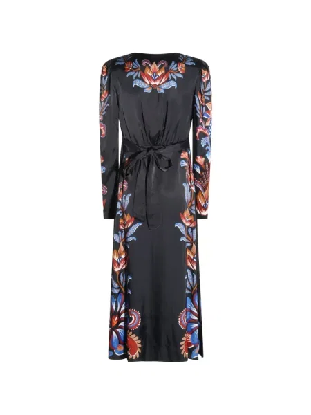 Rochie midi Farm Rio cu model floral negru