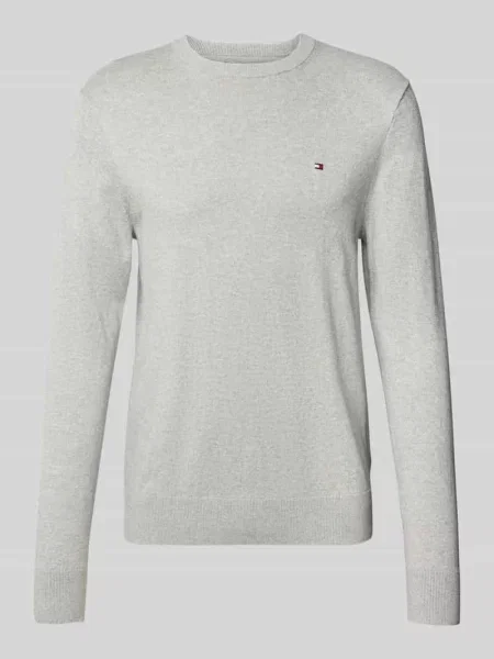 Sweter Tommy Hilfiger z okrągłym dekoltem szary