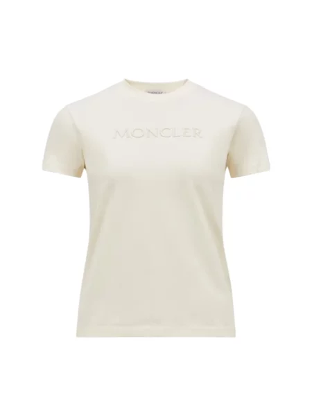 Haftowana koszulka Moncler biała