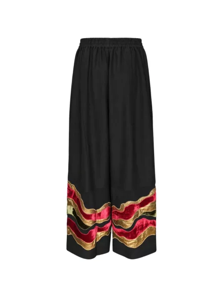 Pantaloni palazzo Biyan cu aplicații negru