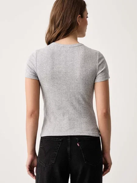 Levi's T-shirt z DRY GOODS POINTELLE SS HENLEY szara