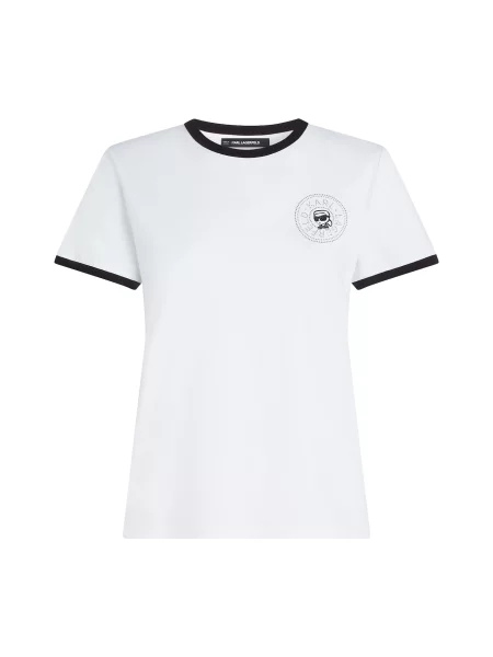 Karl Lagerfeld Tricou Ikon negru alb
