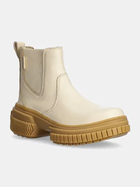 Кожени боти челси Sorel ONA AVE CHELSEA BOOT WP с равна подметка бежово
