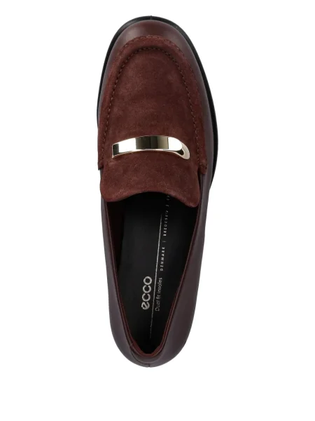 Pantofi loafer Ecco din piele de căprioară maro