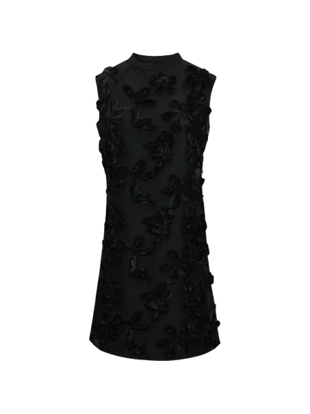 Rochie mini Shanghai Tang cu model floral cu aplicații de costum negru