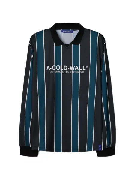 Lung tricou polo A-cold-wall* cu dungi negru