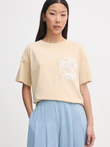 ERMANNO Firenze t-shirt basic beżowy