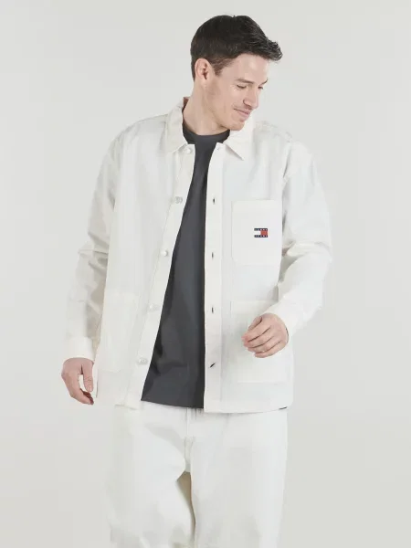 Cămașă din denim Tommy Jeans alb