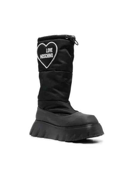 Buty do kostki Love Moschino w serca ocieplane czarne
