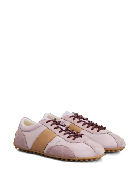Маратонки Tod's с връзки на райета с дантела розово