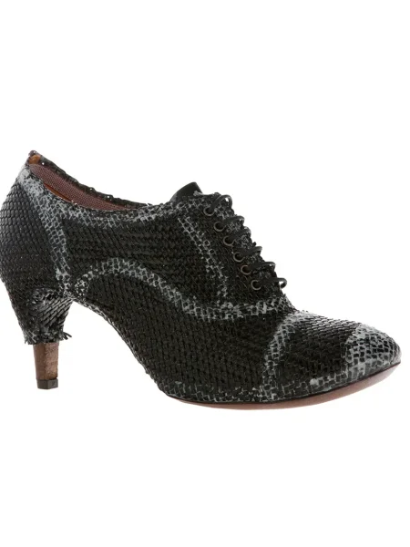 Botine Premiata cu șireturi din dantelă negru