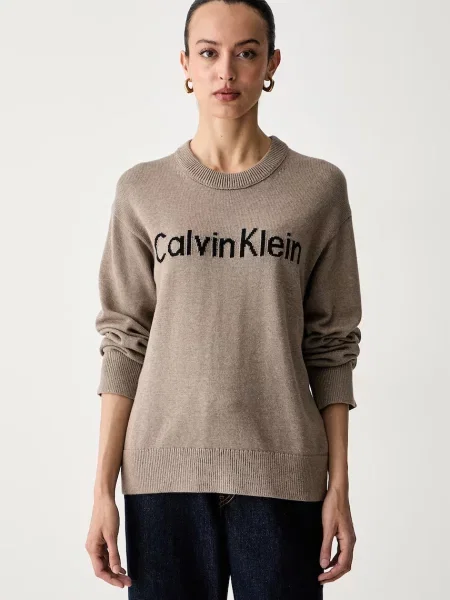 Calvin Klein Jeans Pulover deschis / negru maro