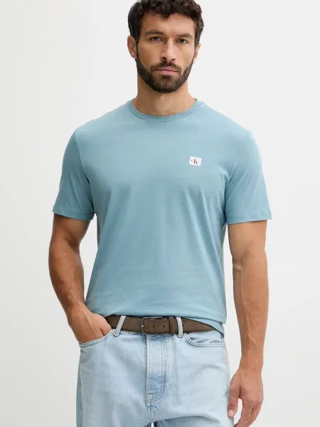 Тениска Calvin Klein Jeans с апликация черно